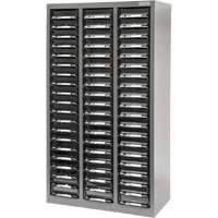 KPC-300 Parts Cabinet, Galvanized Steel, 60 Drawers, 21-3/10" x 10-2/5" x 36-9/10", Grey Superchem Industries
