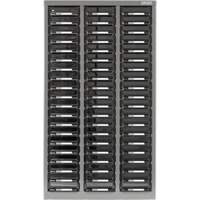 KPC-300 Parts Cabinet, Galvanized Steel, 60 Drawers, 21-3/10" x 10-2/5" x 36-9/10", Grey Superchem Industries