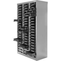 KPC-300 Parts Cabinet, Galvanized Steel, 60 Drawers, 21-3/10" x 10-2/5" x 36-9/10", Grey Superchem Industries