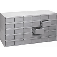 Industrial Drawer Cabinets, 30 Drawers, 33-3/4" W x 11-3/4" D x 21-1/8" H, Grey Superchem Industries