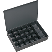 Boîtes &agrave; fond courb&eacute;, Acier, 21 compartiments, 18" la x 12" p, 3" h, Gris Superchem Industries
