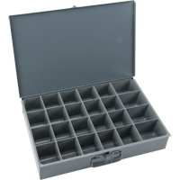 Boîtes &agrave; fond courb&eacute;, Acier, 24 compartiments, 18" la x 12" p, 3" h, Gris Superchem Industries