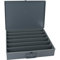 Compartment Steel Scoop Boxes , 18.34" W x 12.16" D x 3.16" H, 6 Horizontal Compartments Superchem Industries