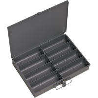 Compartment Scoop Boxes, Steel, 8 Slots, 13-3/8" W x 9-1/4" D x 2" H, Grey Superchem Industries