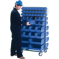 Support mobile deux c&ocirc;t&eacute;s pour bacs, &agrave; deux c&ocirc;t&eacute;s, 96 bacs, 36" la x 24" p x 63" h Superchem Industries