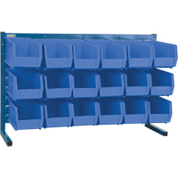 Louvered Rack with Bins, 18 Bins, 8-1/4" W x 36" D x 22" H Superchem Industries