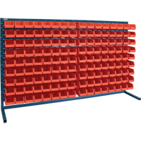Louvered Rack with Bins, 144 Bins, 72" W x 15" D x 40" H Superchem Industries