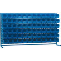 Louvered Rack with Bins, 72 Bins, 72" W x 15" D x 40" H Superchem Industries