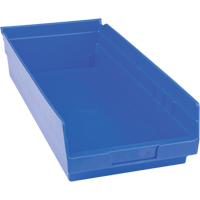 Plastic Shelf Bins, 8-3/8" W x 4" H x 17-7/8" D, Blue, 20 lbs. Capacity Superchem Industries