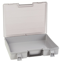 Compartment Case, Plastic, 15-1/2" W x 11-3/4" D x 2-1/2" H, Grey Superchem Industries