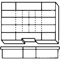 Compartment Case, Plastic, 15-1/2" W x 11-3/4" D x 2-1/2" H, Grey Superchem Industries