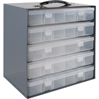 Compartment Box Cabinets, Steel, 5 Slots, 11-1/4" W x 6-3/4" D x 10-3/4" H, Grey Superchem Industries