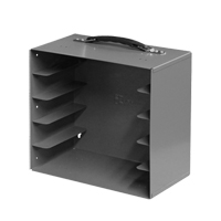 Compartment Box Cabinets, Steel, 5 Slots, 11-1/4" W x 6-3/4" D x 10-3/4" H, Grey Superchem Industries