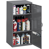 Armoires utilitaires, Acier, 2 Tablettes, 32-3/4" h x 19-7/8" la x 14-1/4" P, Gris Superchem Industries