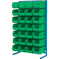Support stationnaire pour bacs &agrave; un c&ocirc;t&eacute;, 36" la x 12" p x 61" h, 28 bacs Superchem Industries