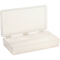 K-Resin Compartment Box, Plastic, 4" W x 8" D x 1-3/16" H, Transparent Superchem Industries