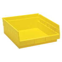 Shelf Bins, 11-1/8" W x 4" H x 11-5/8" D, Yellow, 30 lbs. Capacity Superchem Industries