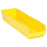 Bacs de rangement pour tablettes, 6-5/8" la x 4" H x 23-5/8" p, Jaune, Capacit&eacute; 50 lb Superchem Industries