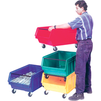 Mobile Giant Stacking Bin, 11-7/8" H x 18-3/8" W x 29" D, 150 lbs. Capacity, Yellow Superchem Industries