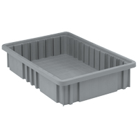 Divider Box&reg; Containers, Plastic, 16.5" W x 10.9" D x 3.5" H, Grey Superchem Industries