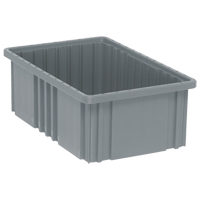 Divider Box&reg; Containers, Plastic, 16.5" W x 10.9" D x 6" H, Grey Superchem Industries