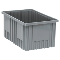 Divider Box&reg; Containers, Plastic, 16.5" W x 10.9" D x 8" H, Grey Superchem Industries