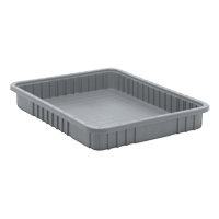 Divider Box&reg; Containers, Plastic, 22.5" W x 17.5" D x 3" H, Grey Superchem Industries