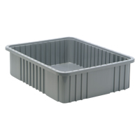 Divider Box&reg; Containers, Plastic, 22.5" W x 17.5" D x 6" H, Grey Superchem Industries