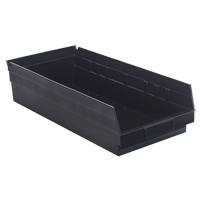 Bac pour &eacute;tag&egrave;re &eacute;conomique, 8-3/8" la, 4" h x 17-7/8" p, Noir Superchem Industries