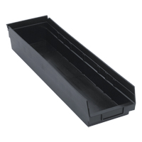 Bac pour &eacute;tag&egrave;re &eacute;conomique, 6-5/8" la, 4" h x 23-5/8" p, Noir Superchem Industries