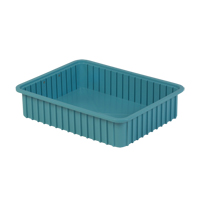Divider Box&reg; Containers, Polyethylene, 22.4" W x 17.4" D x 5" H, Light Blue Superchem Industries