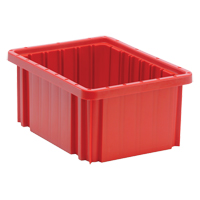 Contenants Divider Box, Plastique, 10,9" la x 8,3" p x 5" h, Rouge Superchem Industries