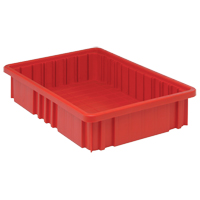 Divider Box&reg; Containers, Plastic, 16.5" W x 10.9" D x 3.5" H, Red Superchem Industries