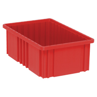 Contenants Divider Box, Plastique, 16,5" la x 10,9" p x 6" h, Rouge Superchem Industries