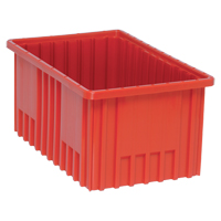 Divider Box&reg; Containers, Plastic, 16.5" W x 10.9" D x 8" H, Red Superchem Industries