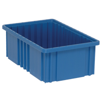 Contenants Divider Box, Plastique, 16,5" la x 10,9" p x 6" h, Bleu Superchem Industries