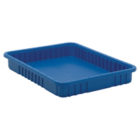 Divider Box&reg; Containers, Plastic, 22.5" W x 17.5" D x 3" H, Blue Superchem Industries
