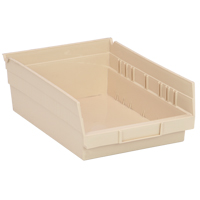 Economy Shelf Bin, 8-3/8" W x 4" H x 11-5/8" D, Ivory Superchem Industries