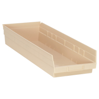 Bac pour &eacute;tag&egrave;re &eacute;conomique, 8-3/8" la x 4" H x 23-5/8" p, Ivoire, Capacit&eacute; 60 lb Superchem Industries