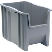 Giant Stacking Containers, 10-7/8" W x 12-1/2" H x 17-1/2" D, Grey Superchem Industries