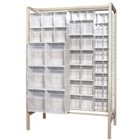 Free-Standing Tip-Out Bins Slider System, 51-1/4" W x 26" D x 77" H, 101 Drawers Superchem Industries