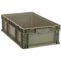Stacking Container, 15" W x 15" D x 9.5" H, Grey Superchem Industries