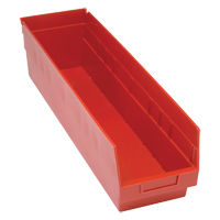 Bacs en plastique pour &eacute;tag&egrave;res Store More, 6-5/8" la x 6" H x 23-5/8" p, Rouge, Capacit&eacute; 90 lb Superchem Industries