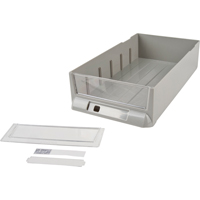 Replacement Drawer for KPC-100 Parts Cabinets, Plastic, 6-3/8" W x 11-3/10" D x 2-11/16" H, Grey Superchem Industries
