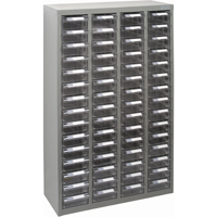 KPC-700 Parts Cabinet, Galvanized Steel, 60 Drawers, 23-1/10" x 8-7/10" x 36-9/10", Grey Superchem Industries