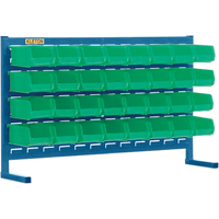 Louvered Rack with Bins, 32 Bins, 36" W x 8-1/4" D x 22" H Superchem Industries
