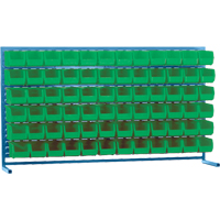 Louvered Rack with Bins, 72 Bins, 72" W x 15" D x 40" H Superchem Industries
