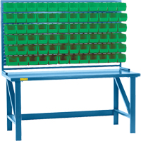 Louvered Rack with Bins, 36 Bins, 72" W x 15" D x 40" H Superchem Industries