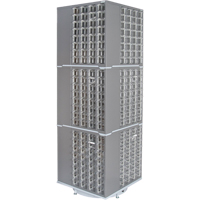 Armoire industrielle robuste avec carrousel &agrave; tiroirs, Acier, 384 tiroirs, 27" la x 27" p x 80" h, Gris Superchem Industries