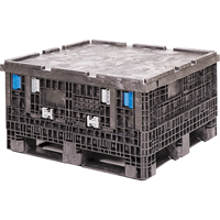 Medium-Duty Collapsible Bulkpak Containers, 30" L x 32" W x 25" H, Black Superchem Industries